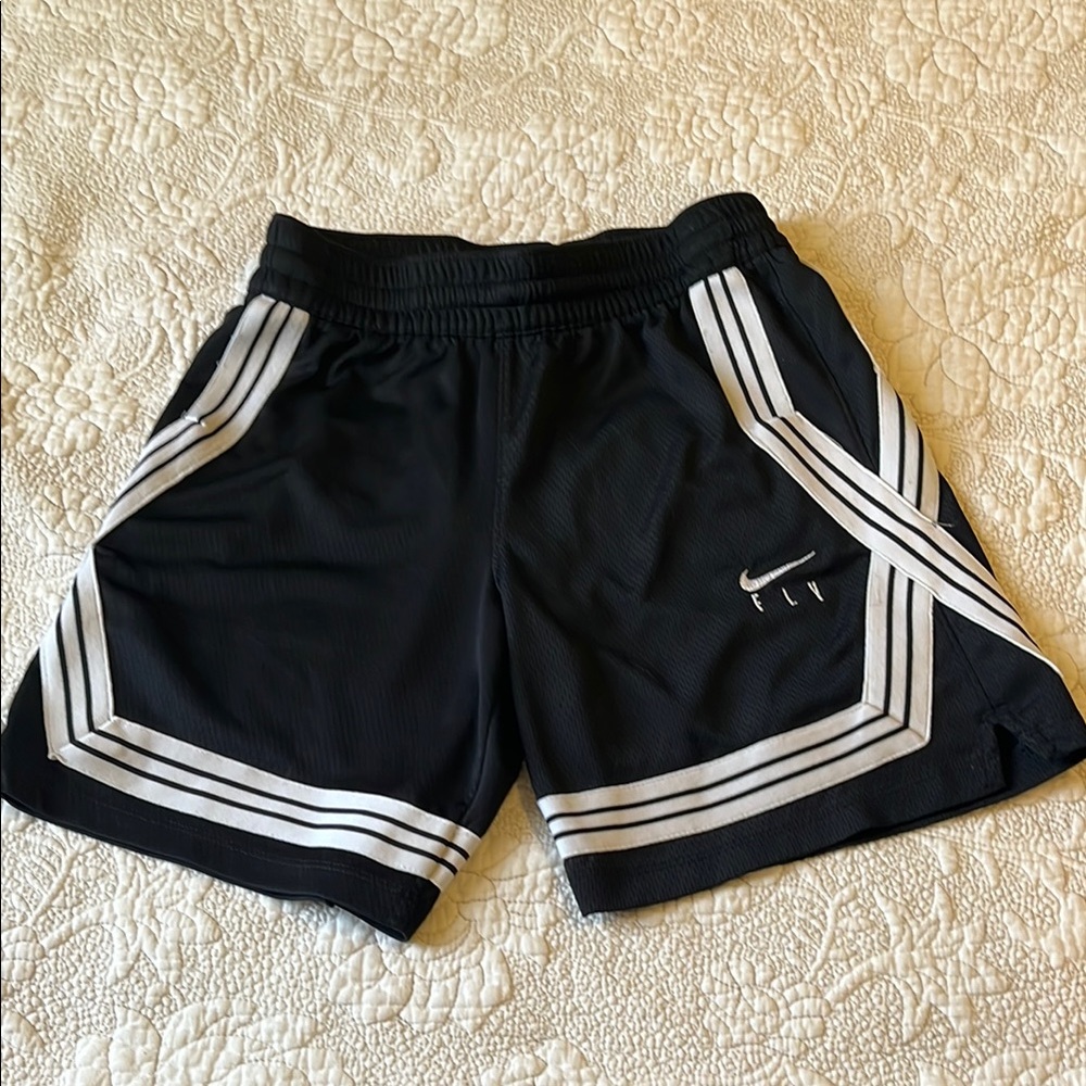 Nike Black and White Performance Shorts with Drawstring